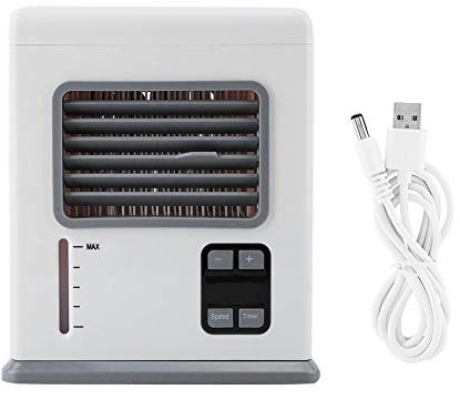 Glomora Tragbare Mini-Klimaanlage, Mini-Klimaanlage, Tragbarer AC-Luftkühler Mit Stromkabel, Tragbar Für Zimmer, Schlafzimmer, Büro, Schreibtisch, Weiß