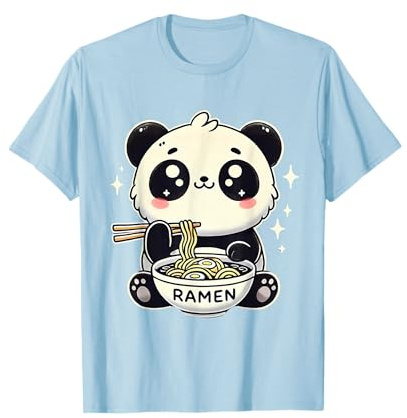 Kawaii Panda come ramen sopa dulce anime para niños Camiseta