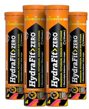 NAMEDSPORT HydraFit> ZERO, Compresse effervescenti a base di elettroliti e vitamine, senza zuccheri aggiunti e senza calorie, 4 confezione da 20 compresse