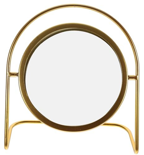 Alipis Tischspiegel Kosmetikspiegel Für Den Schreibtisch Spiegel Für Den Schminktisch Schönheit Metallspiegel Vintage-kosmetikspiegel Ästhetischer Spiegel Mit Ständer Golden Glas