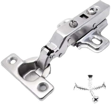 TROGPYXG 1x Bisagras pequeñas de Cierre Suave for Puertas Delgadas, bisagras Ocultas, amortiguación, herrajes for vitrinas, diámetro de Copa de 26 mm, Acero(Full Overlay)