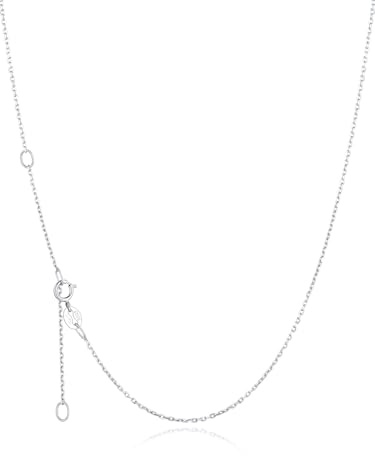 Silvora Dünne Silberkette Damen Sterling Silber 925 Panzerkette 1.1mm breit Ankerkette Silber Ketten Damen 925 Ohne Anhänger Gliederkette 41cm lang Halskette