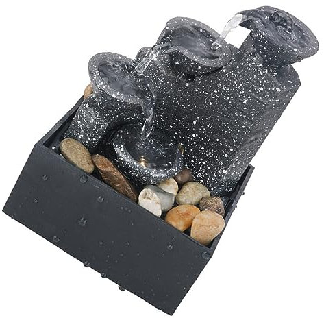 PRETYZOOM Fuente De Agua Artificial De Simulación Decoración De Paisaje Plástico Sin Batería Adorno De Escritorio para Hogar y Oficina 3