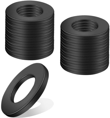 KGGZKG M4 Unterlegscheiben 30 Stück M4 x 9mm Schwarz Unterlegscheiben 304 Edelstahl A2 V2A Karosseriescheiben Beilagscheiben Dichtscheiben 4mm Flache Dichtung für Schrauben und Bolzen