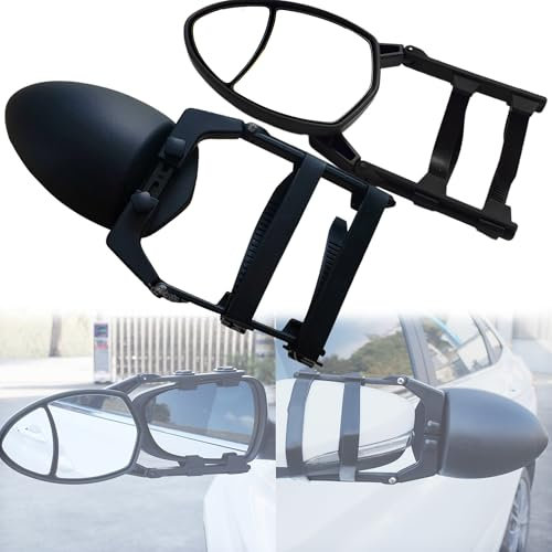CXAFQ 1PC Car Towing Mirrors (Black), RV Rearview Mirror, Adjustable Angle Design, Suitable For a Variety Of Vehicles, Including Trailers, Caravans, Trucks, To Meet The Needs Of Different Users