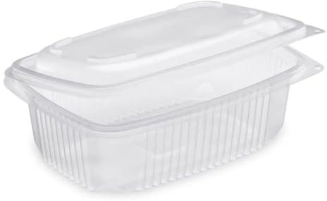 D-Work Barquettes Micro-ondables en Polypropylène avec Couvercle Hermétique - 50 unités de 1000 ml - Dimensions 185 x 135 x 84 mm - Résistantes à -20/+120°C - Parfaites pour le Rangement et