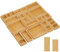ifewit Lot de 15 Organiseurs Tiroirs avec 18 Inserts, Boite Rangement Réglable avec 33 Compartiments, Séparateur Tiroir en Bois pour Ustensiles de Cuisine, Maquillage, Bijoux, Bureau, Salle de Bain