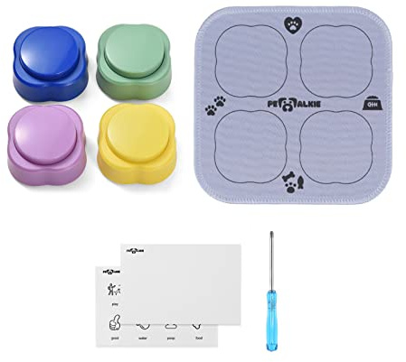 Voice Recording -Schaltfläche, Haustier -Sprachtraining -Summer mit Mat Voice Recording Clicker für Cat Welpen -Haustiertraining
