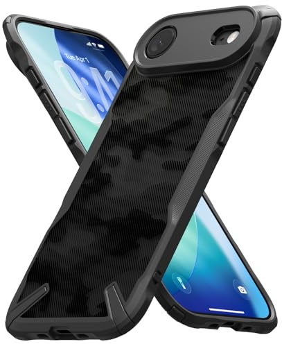 Ringke Fusion-X for iPhone Air Case [Heavy Duty X-Frame] [Full Coverage Camera Protection] Shock Absorbent Protective Cover with Non-Slip Side Grip - Camo Black