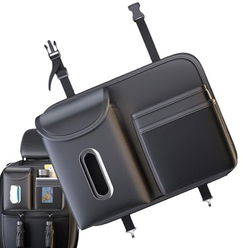 Bolsa de basura para asiento trasero de coche, contenedor de almacenamiento de pañuelos portátil, diseño multifuncional, material impermeable, 32,5 x 23,5 cm, tamaño compacto, perfecto para toallas de