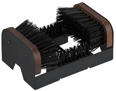 Relaxdays Pulisci Scarpe Ingresso con Spazzole, Pulizia Suola Stivali, Raschietto a Setole Dure