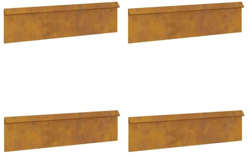 vidaXL Valla para Caracoles 4 uds. 100 x 3,5 x 25 cm Acero Oxidado