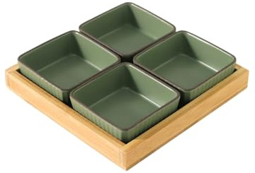 Vassoio in ceramica a 6 griglie in stile giapponese, elegante supporto per snack, decorazione per la casa per noci e dolcetti, perfetto per feste e intrattenimento