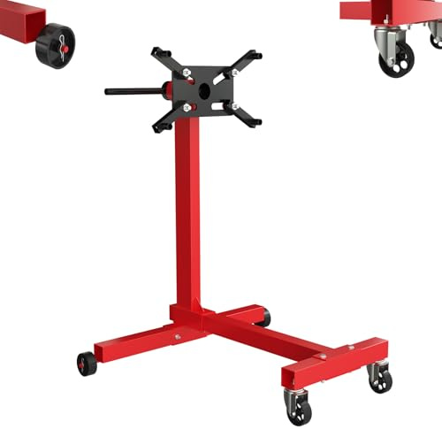 LZQ Soporte de motor de 450 kg, elevador de engranajes, soporte para engranajes giratorio 360°, cabezal de montaje bloqueable a 60°, soporte de montaje del motor con 4 ruedas, soporte de motor para