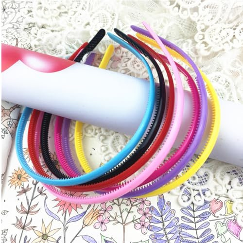 WESIEVYA Set 25 Pezzi di Accessori per Chioma a Forma di Caramella in Plastica Colorata Denti, Cerchietti Eleganti per Donne e Ragazze per Uscite e Feste Colore Casuale