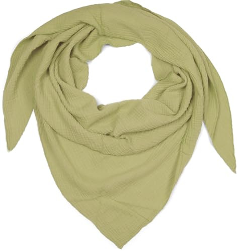 styleBREAKER Damen Musselin Dreieckstuch Baumwolle Unifarben | 196x84 cm XXL Format, Made in Italy, 100% Naturfaser, atmungsaktiv, luftig leicht für Frühling und Sommer, flexibel nutzbar.