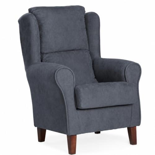 Abuelo a Gusto | Sillón Orejero Venecia Acolchado para Personas Mayores - Marengo - Respaldo Ergonómico, Relleno Adaptable – Tela Antimanchas – Butaca Cómoda Salón, Dormitorio, Lectura