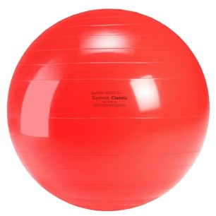 GYMNIC Classic Palla per fisioterapia e riabilitazione max Ø 55 cm rossa, ideale per attività motorie, Pilates, ginnastica rieducativa e allenamento funzionale, dispositivo medico classe I