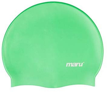 MARU Badmössa, 100% silikon badmössa, unisex vuxen badmössa, lätta badmössor för män och kvinnor, bekväma och hållbara badmössor designade i Storbritannien (grön, en storlek)