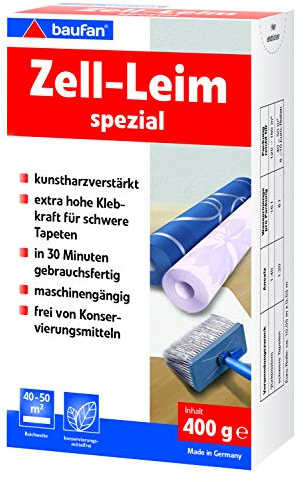 Baufan Zell Colle spéciale pour papier peint lourd et ingrain, 400 g