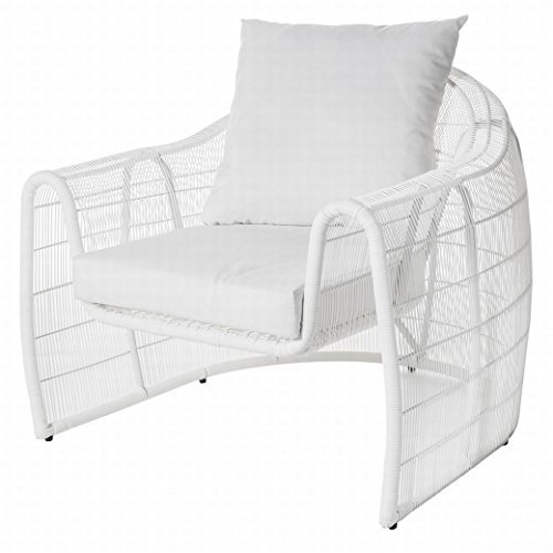 Ldk Garden Dido Sessel, Rattan, Weiß, 102 x 94 x 81 cm