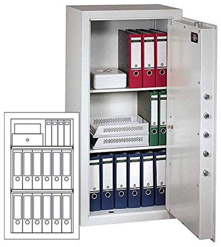 Müller Safe MNO 10 Möbeltresor, Doppelbartschloss mit 2 Schlüsseln, Grad 0 nach EN 1143-1, H102.6xB60.6xT45 cm, 213 kg