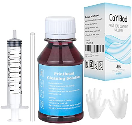 CoYlBod Sublimation Printers Printhead Cleaning Kit Compatible for Epson WF-7210 WF-7110 WF- 7720 WF-7710 WF-7620 WF-7520 WF-2510 WF-2520 XP-310 XP-314 XP-410 XP-420 XP-424 XP-434 100ml Nozzle Cleaner