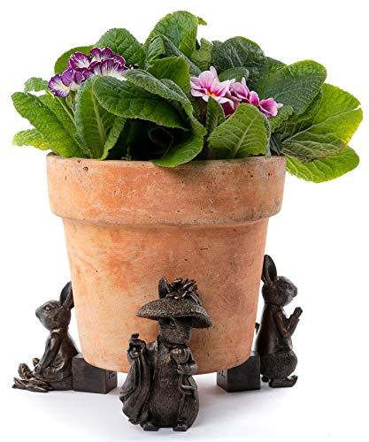 Potty Feet Beatrix Potter Benjamin Bunny Figures Plant Pot Feet - Planter Support - Handmade Decorative Ornaments - 3pcs