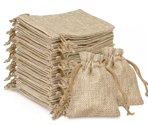 G2PLUS 20PCS Bolsitas Saco de Yute Bolsas de Lino,7x9CM Sachet Toile de Jute Bolsas de Regalo para Regalos,Joyas,Calendarios de Adviento,Bricolaje,Bodas