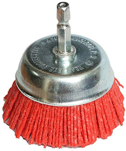 LiuliuBull Spazzola per lucidare Pennello per Tazza in Nylon 1pc 2,5/ 3inch / 4 Abrasivo Filo abrasivo Spazzola per Trapano per Trapano Strumento Rotante lucidatura in Legno Pulitura 1/4Stinco