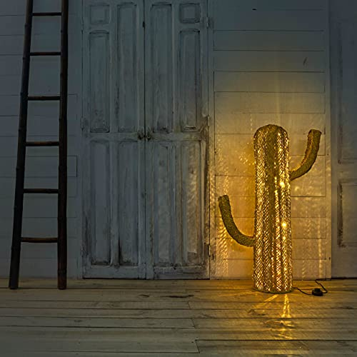 Cactus - Lampada da terra a LED, per esterni e interni, decorazione giardino e terrazza, decorazione per soggiorno, luce LED Ambiente (53 cm)
