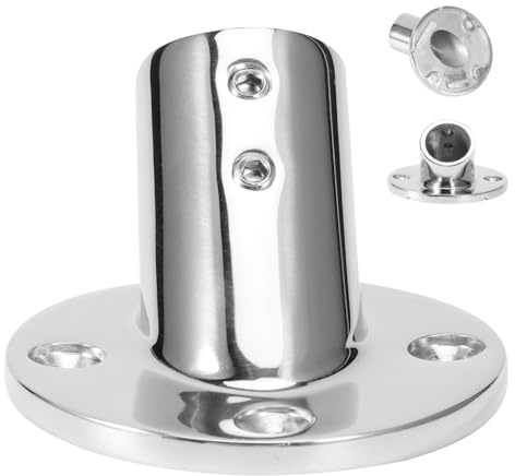 Rundrohrsockel, 316 Edelstahl Material 45-Grad-Rohrsockel Rundständersockel Bootszubehör(25mm)