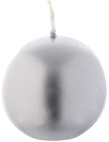 Holyart Bougie de Noël sphère Argent diamètre 6 cm
