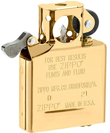 Zippo Einsatz für Sturmfeuerzeuge - Gold - Insert für Pfeifen - Nachfüllbar mit Feuerzeugbenzin - Passt in alle klassischen Zippo-Gehäuse