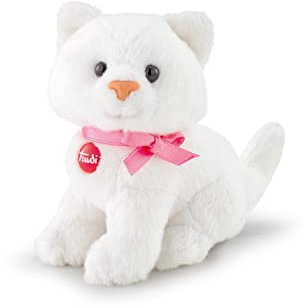 Trudi TUDL7000 Sweet Collection Kleine Katze ca. 9 cm, Größe XXS, Stofftier mit weichen Materialien und liebevollen Details, Plüschtier waschbar, Kuscheltier für Kinder und Babys, Weiß