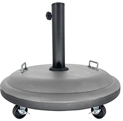 JUANIO Pie de Sombrilla con Ruedas, Base para Sombrilla en Cemento Color Gris - Diámetro 50 cm