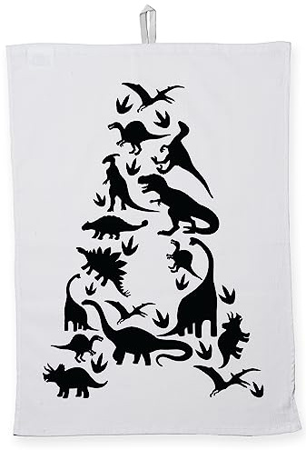 Hippowarehouse A in dinosaurs Tea Towel Eco Printed Dish Cloth Kitchen accessory 50cmx70cm 100% Cotton