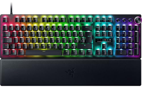 Razer Huntsman V3 Pro (Interruptor analógico) – Teclado óptico Gamer (liberación rápida, Interruptor analógico Ajustable de 0,1 a 4,0 mm, Teclas PBT Doubleshot) Teclado AZERTY Negro