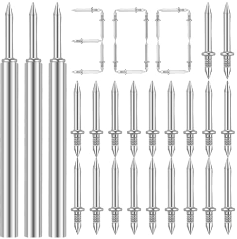 300 Pièces de Clous Sans Couture avec Filetage de Base à Double Tête, Clou à Filetage de Base à Double Tête, Plinthes à Double Clou, avec 3 Outils à Manchon Spécifiques Aux Clous et Petite Boîte