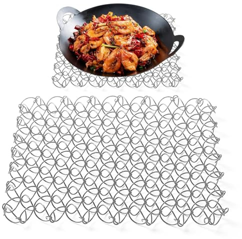 Köksunderlägg för varma rätter, trådunderlägg, rostfritt stål isolerade grytlappar, skålmatta, bordsunderlägg, metallunderlägg för utomhusbruk, camping, picknick
