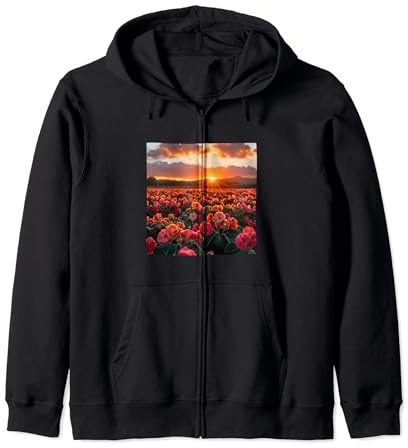 Begonia Fiore Campo Bella Tramonto Grafica Felpa con Cappuccio
