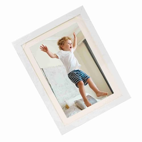 Cornice Digitale, Regali di Compleanno per Donne Cornice Digitale con Tre Chiodi Senza Traccia per Amici e Familiari (WHITE)