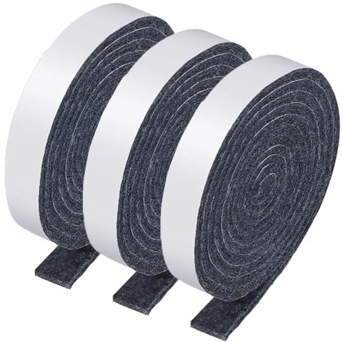 JEYORZY 3x Feltrini Adesivi per Mobili e Sedie, Rotolo Adesivo in Feltro da 2cm x 1m con Spessore 5mm, Rotolo di feltro resistente, protezione per pavimenti, per Mobili Pesanti Piedini, Taglio Libero