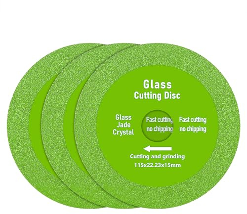 LOZLIN 3PCS 4.5 Diamond Cutting Wheel for Glass, Tile, Marble - Ultra-Thin 115mm Angle Grinder Blades, High-Speed Discs for Ceramics - Dry Multi-Purpose Saw Blades