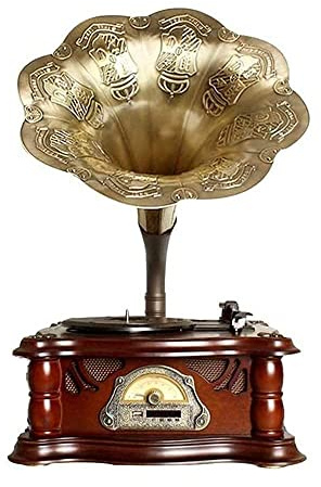 CAFIEDR Tourne-Disque rétro, Hi-FI&Home Bluetooth Courroie Entraînement Enregistreur Rétro Platine Vinyle, Bibliothèque Vintage Phonographe Gramophone avec