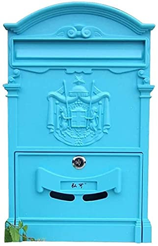 Wall-Mount Mailbox Wall Mounted Post Box Post Boxes Mailboxes Wall Mounted Retro Mailbox Aluminum Outdoor Mail Box Post Box Secure Letterbox Outside Mailboxes Drop Box 210605