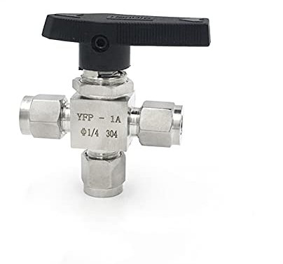 CZDIQXVF SS304 Stainless Steel 3mm 4mm 6mm 8mm 10mm 12mm 14mm Double Ferrule Tube Pipe Fitting 3 Way High Pressure Ball Valve(8mm)