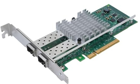 Tarjeta de Red de 10 GB, 10 Gbps de Doble Puerto SFP+ Tarjeta de Red de Servidor, 10GB SFP+ PCIe Nic con Chip 82599 para Aplicaciones de Red de Servidor