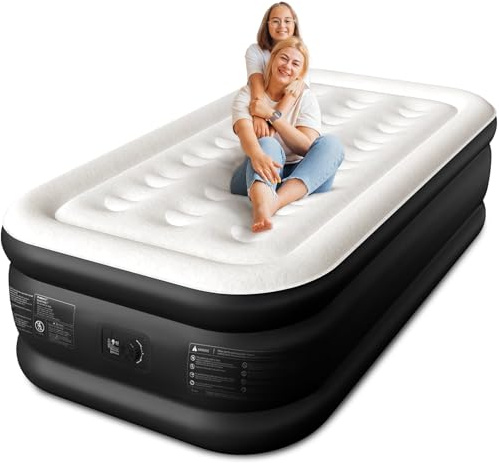CHERIMOR Twin XL Luftmatratze mit integrierter Pumpe, 45,7 cm erhöhter Komfort, 203,2 cm Länge, 48 Stunden auslaufsicherer Test, verbessertes Wabensäulen-Design, unterstützt 227 kg, 2-minütige