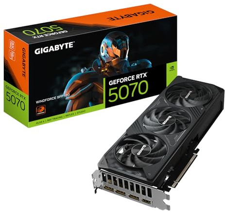 Gigabyte GeForce RTX 5070 WINDFORCE SFF 12G Graphics Card - 12GB GDDR7, 192bit, PCI-E 5.0, 2512MHz Core Clock, 3 x DP 2.1b, 1 x HDMI 2.1b, DLSS 4, GV-N5070WF3-12GD